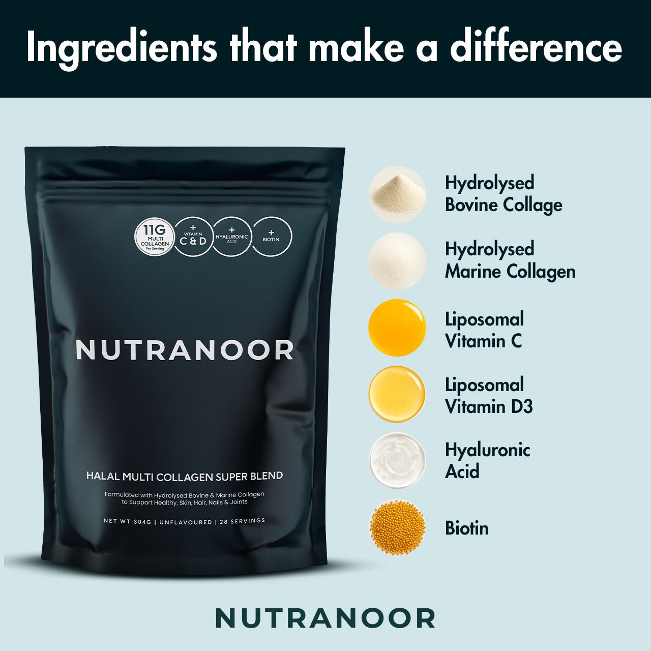 Nutranoor Halal Multi Collagen Super Blend